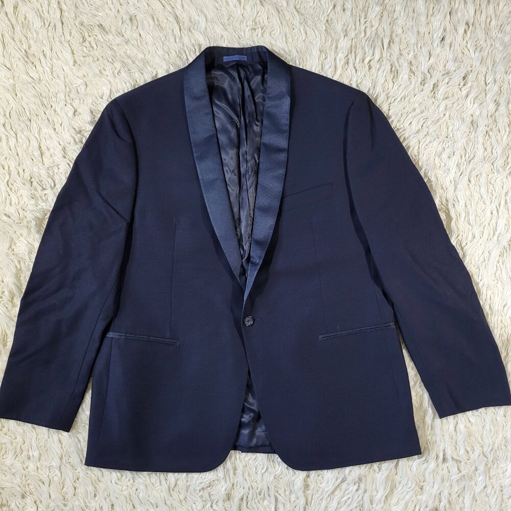 Ryan Seacrest Distinction Mens100% Wool Navy Blazer - Size 46R